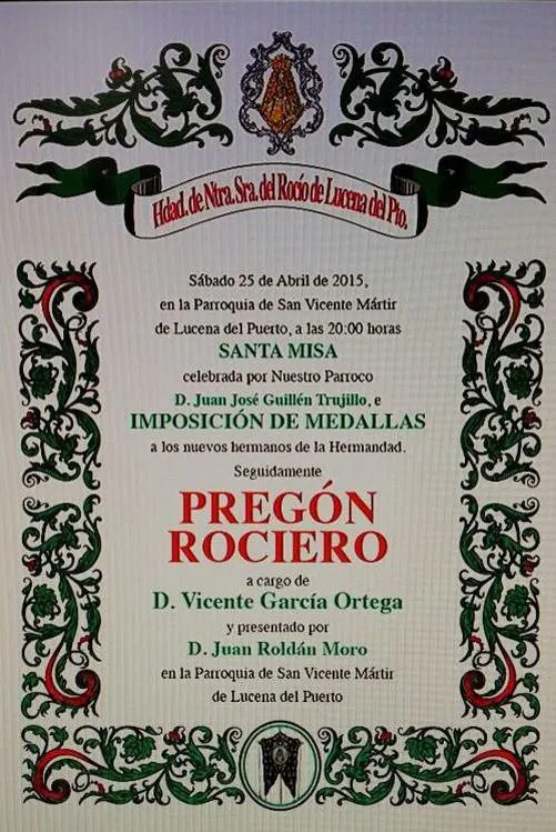 Lucena del Puerto Pregón 2015