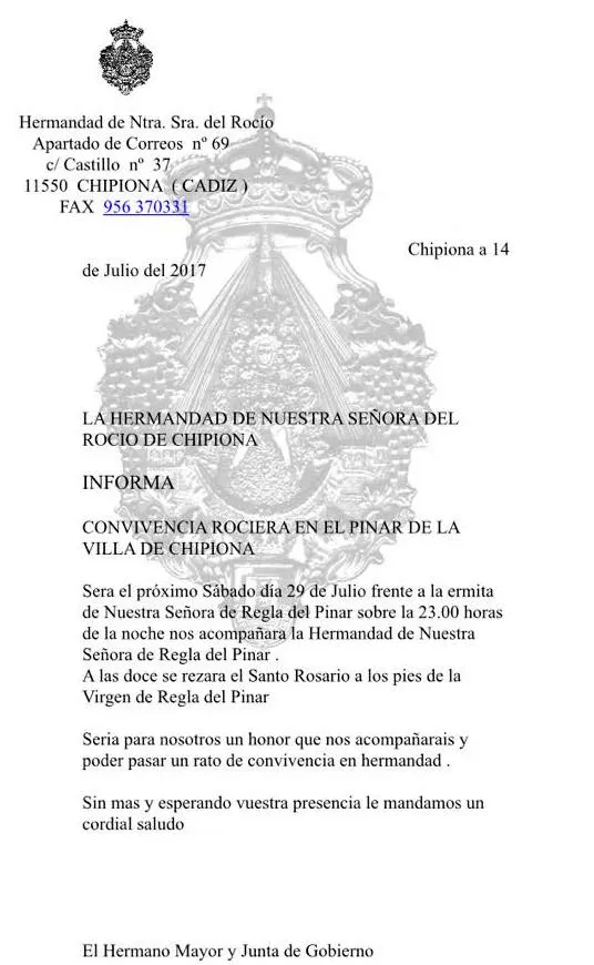 Chipiona convivencia rociera
