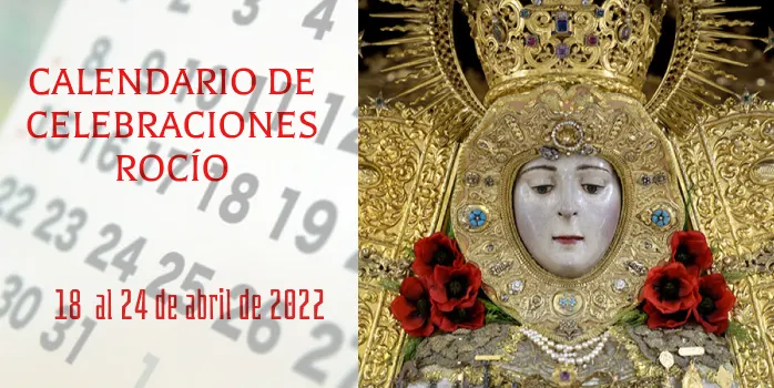 Diseño calendario rocio 18 al 24 de abril de 2022
