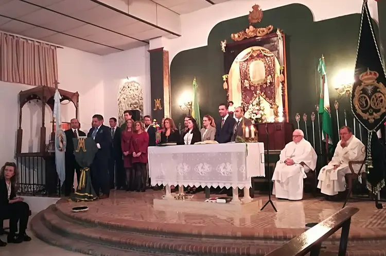 David Villegas en su toma de posesión como nuevo Hermano Mayor de la Hdad del Rocío de Isla Mayor
