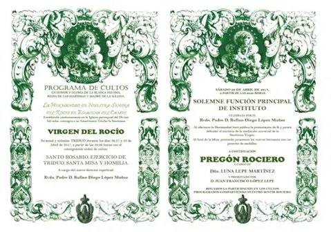 Escacena pregon y triduo 2017