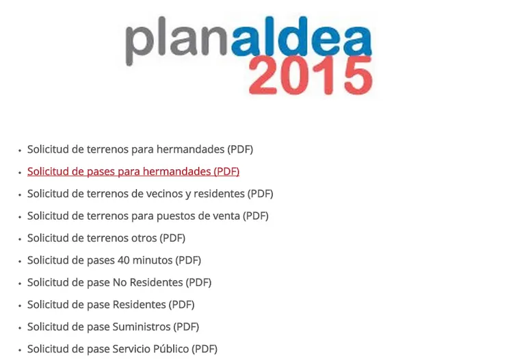 Plan Aldea 2015
