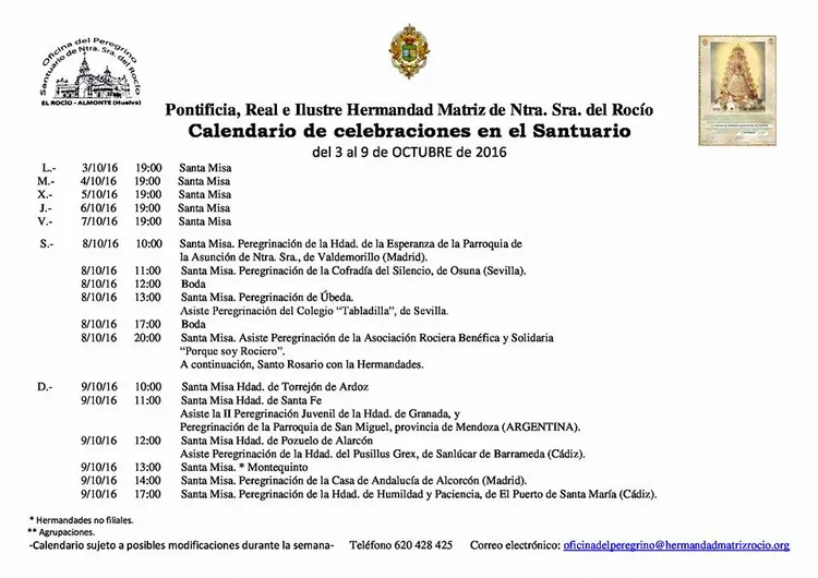 calendario-rocio-3-al-9-de-octubre