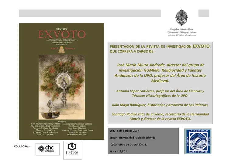 Preentación de la revista EXVOTO en la Universidad Pablo de Olavide