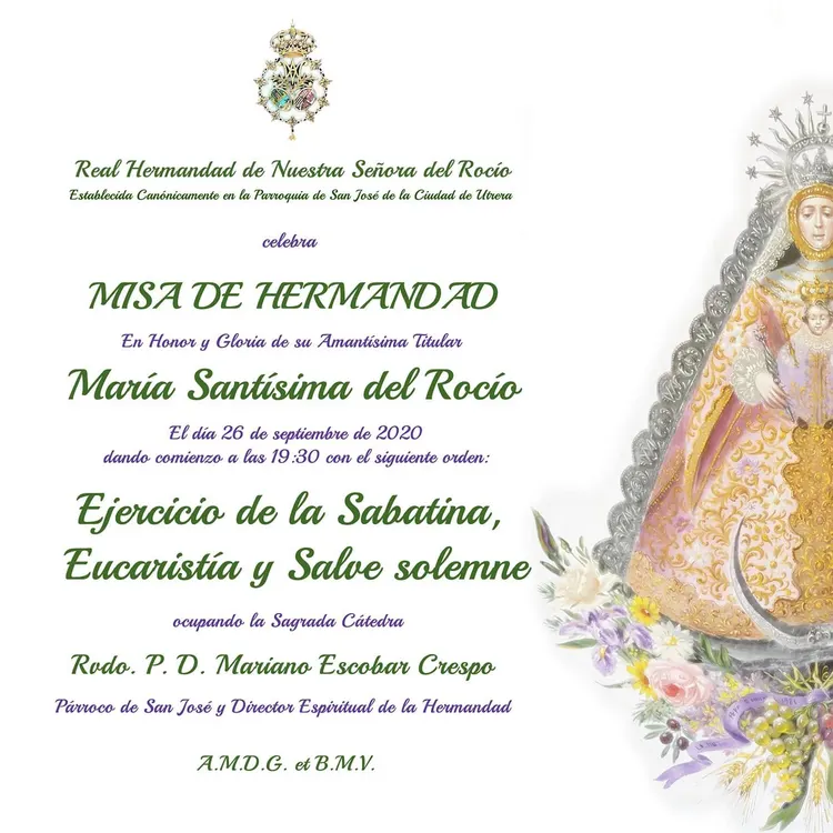 utrera rocio misa hermandad 2020