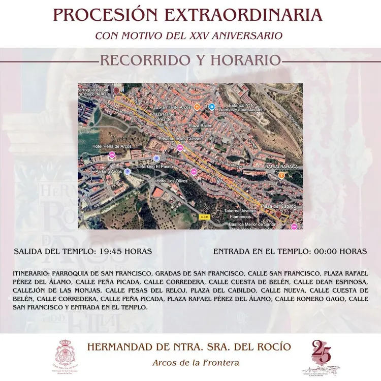 Rocio de Arcos de la Frontera - Procesión por las calles.