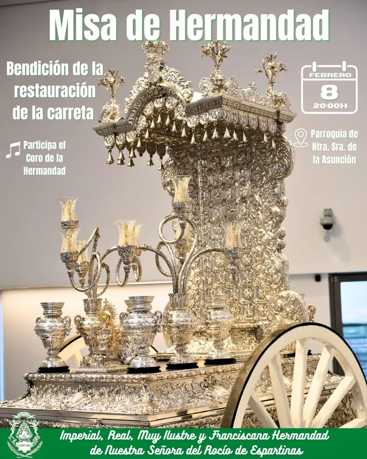 Misa rocio Espartinas bendición carreta