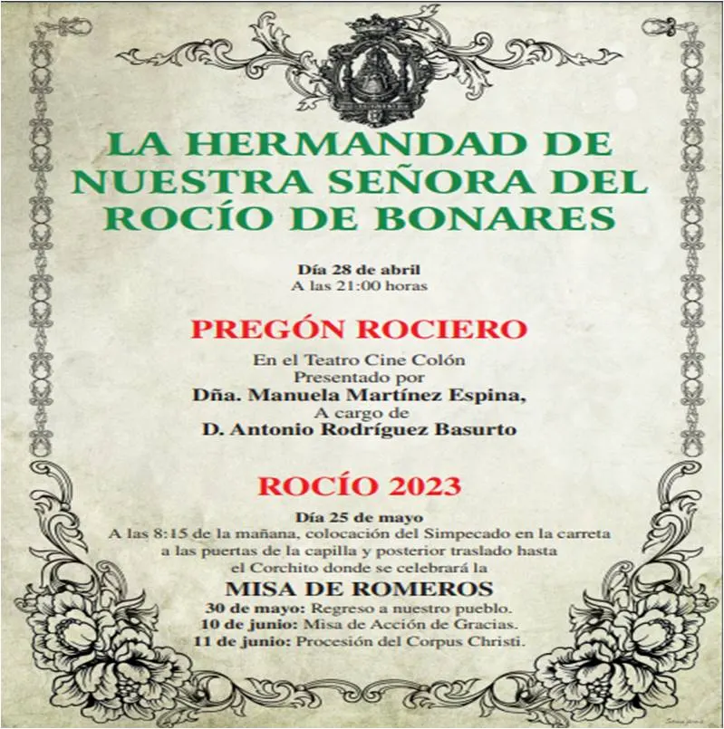 cultos rocio 2023 Bonares