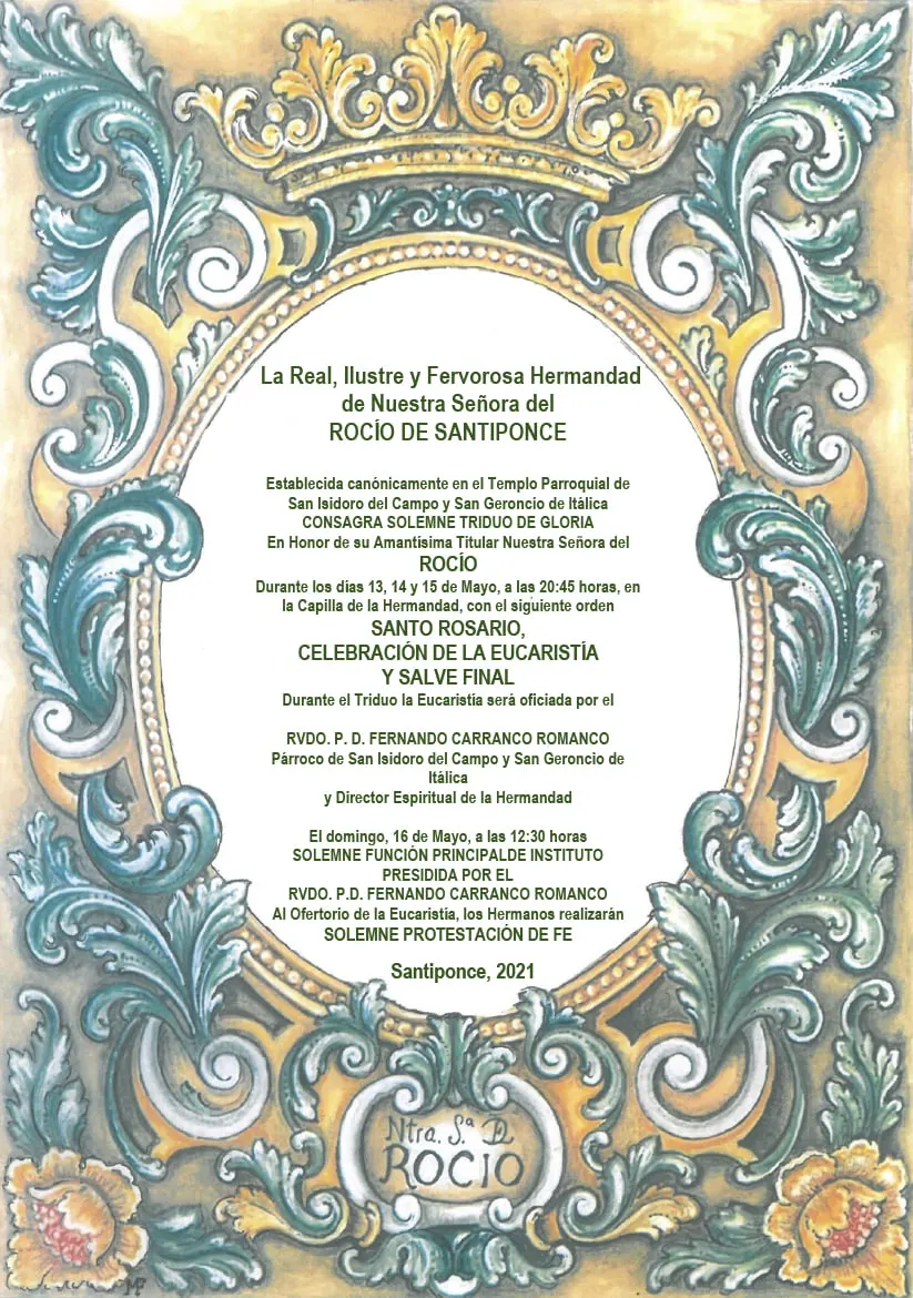 Rocio Santiponce triduo cultos 2021