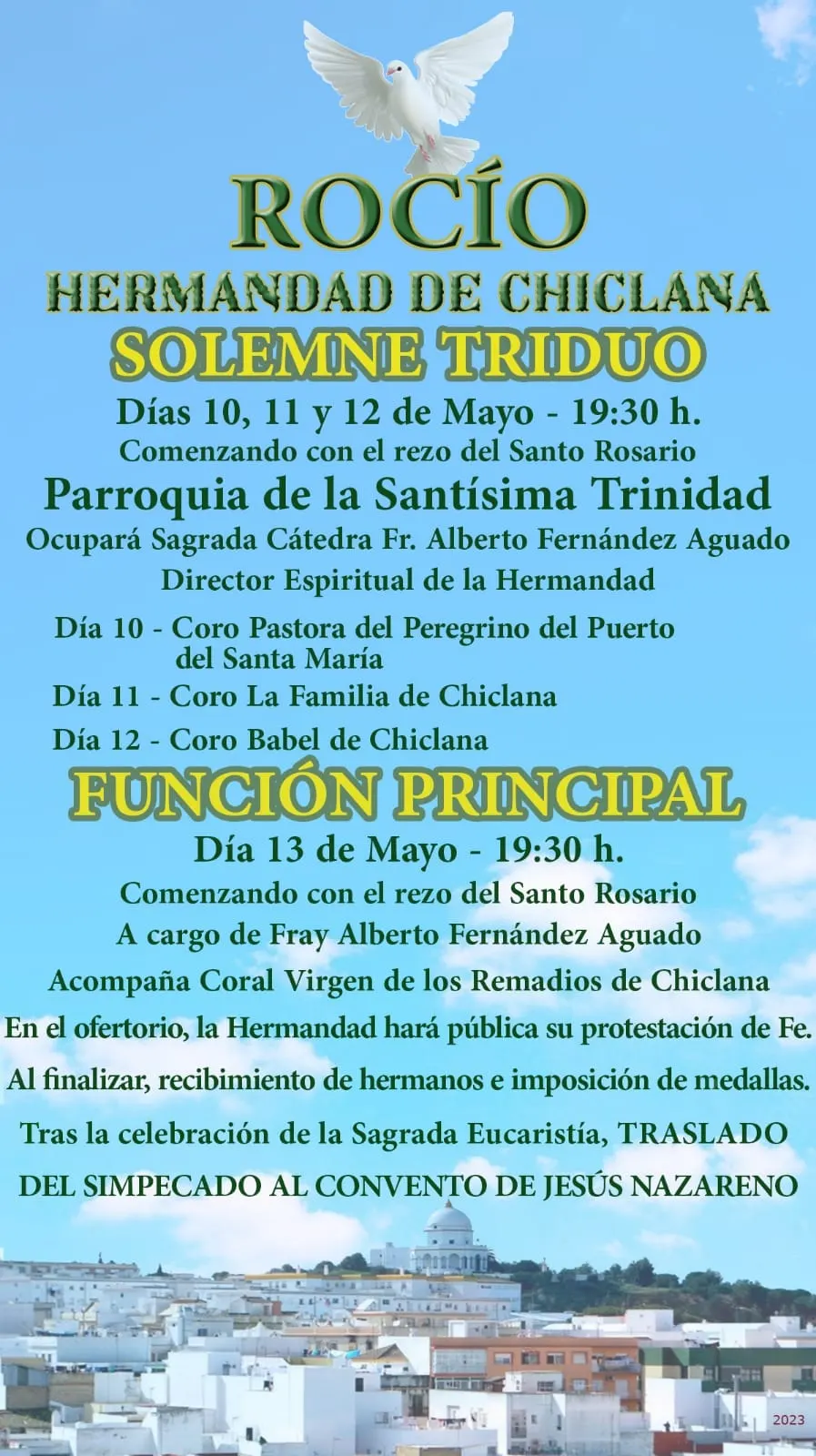 cultos rocio 2023 Chiclana