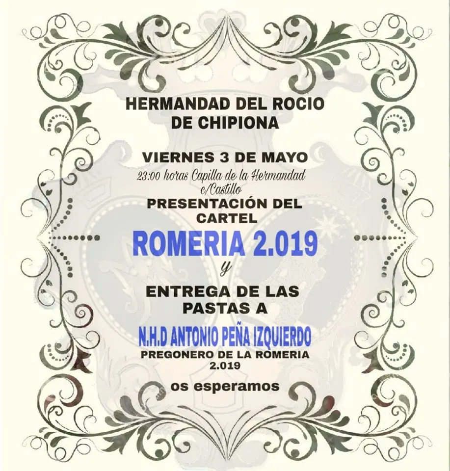 Chipiona rocio cartel y pregon 2019