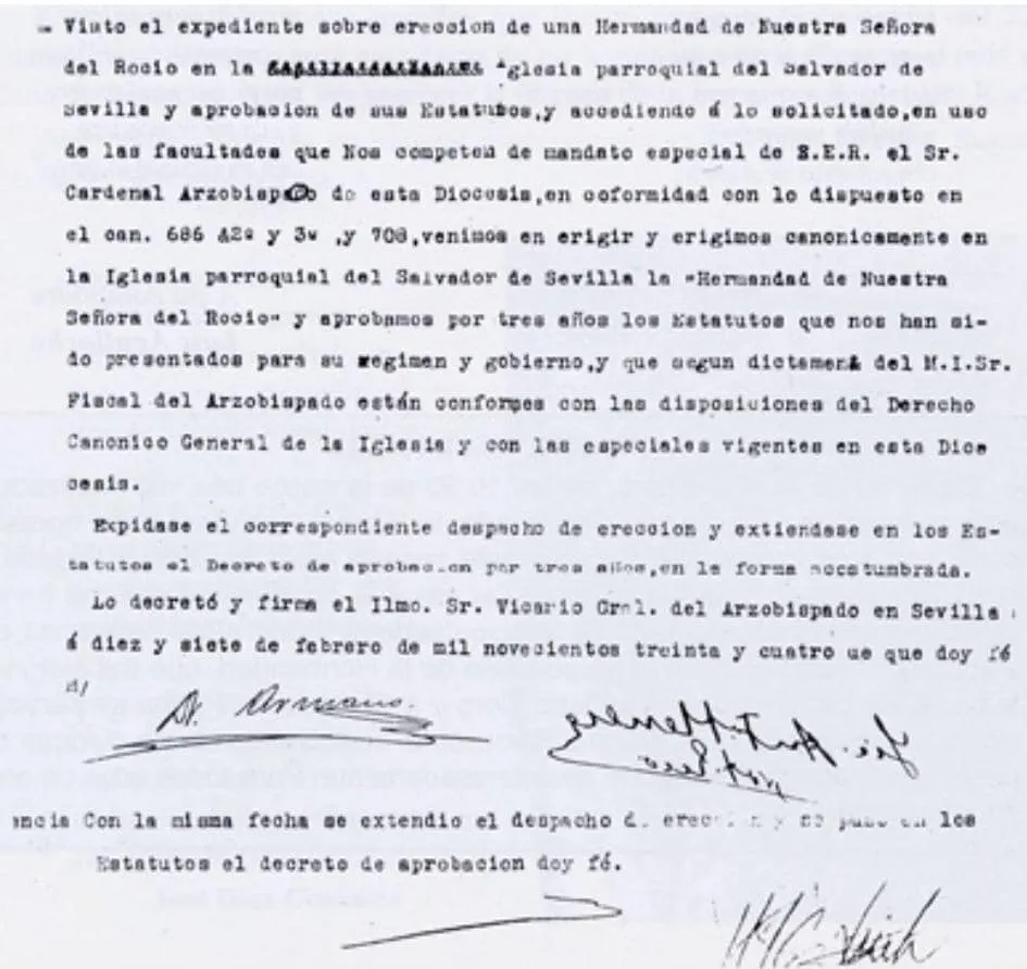 sevilla ereccion canonica 1934
