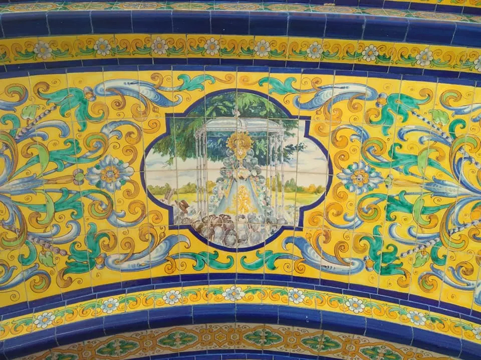 Azulejos Virgen rocio-Parque del Alamillo, Sevilla-1.