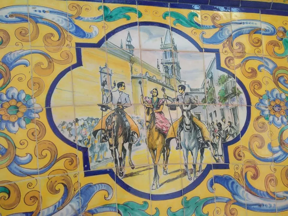 Azulejos Virgen rocio-Parque del Alamillo, Sevilla-2.