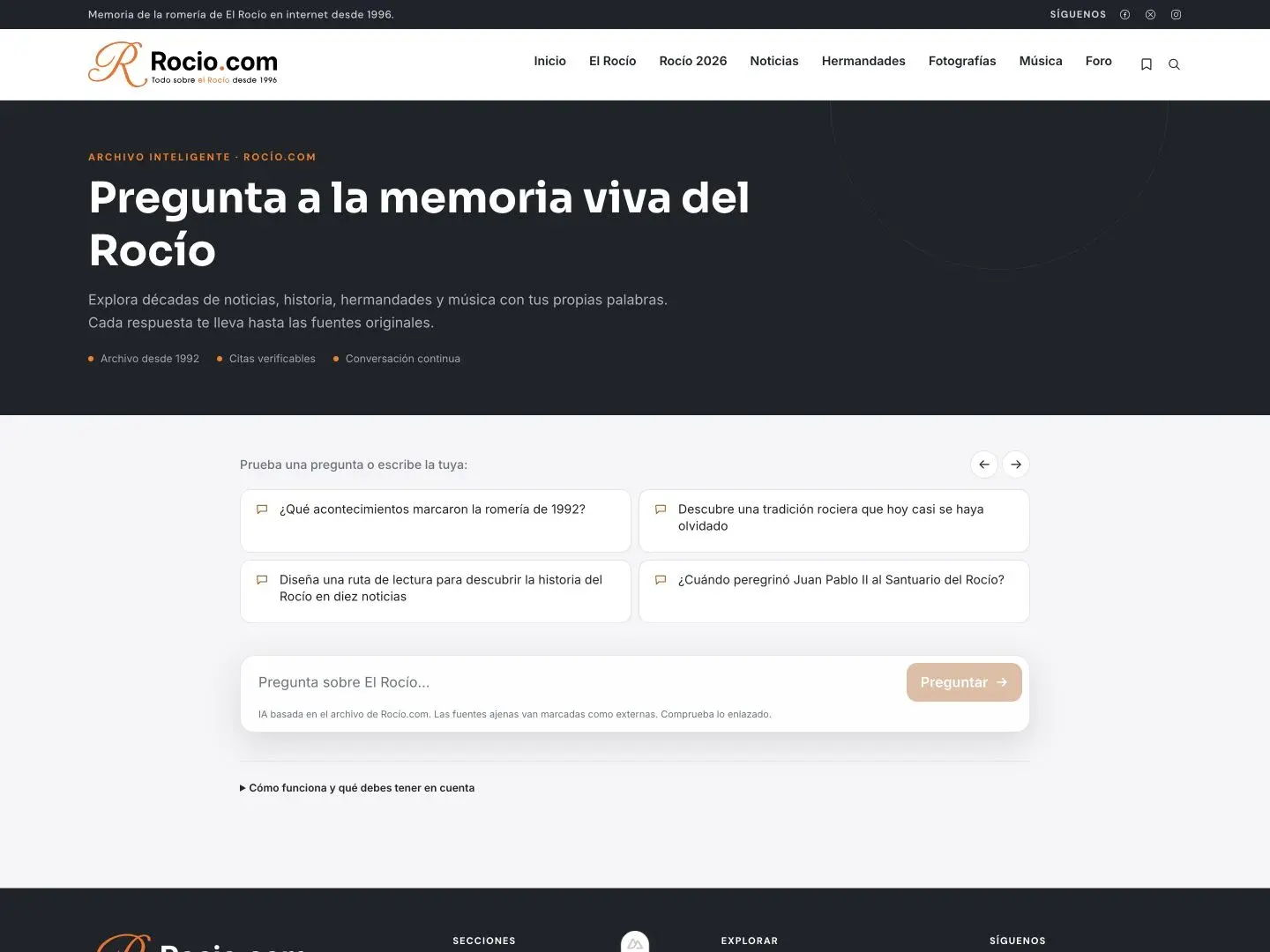 Asistente inteligente del archivo de Rocío.com en formato de escritorio