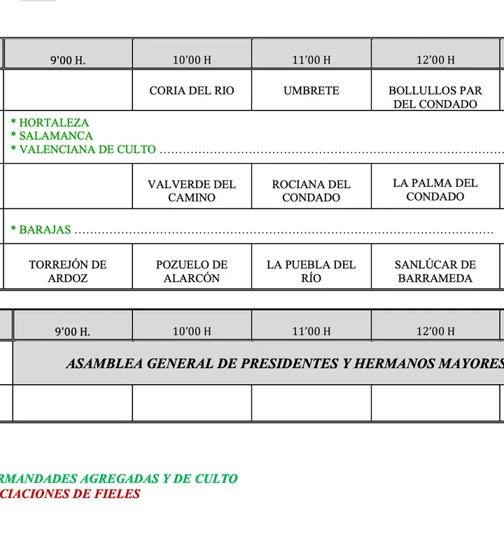 Calendario oficial: Marzo · Abril 2027