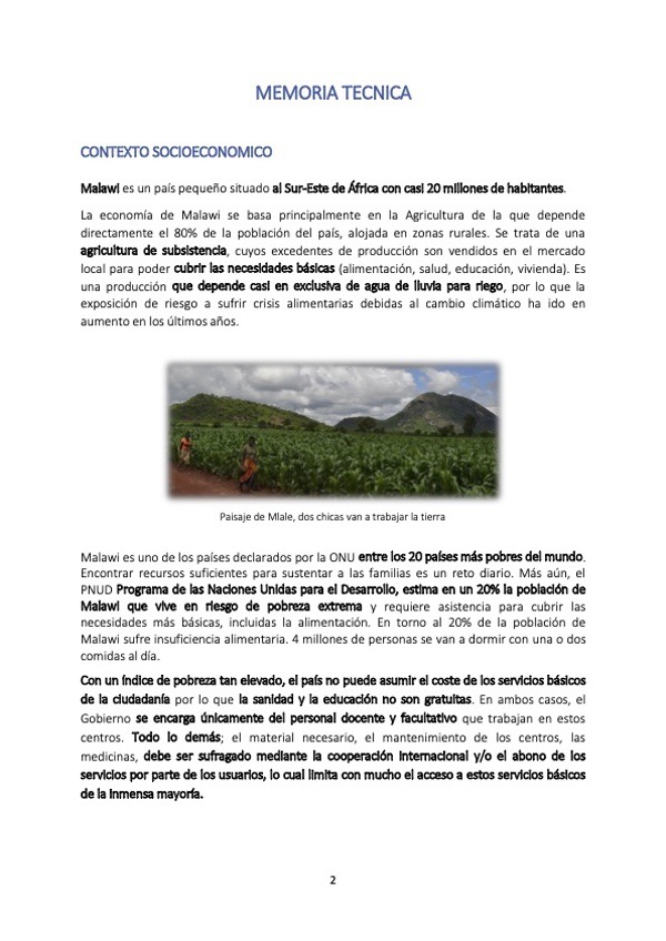Proyecto Pozo y Aseos Malawi 2