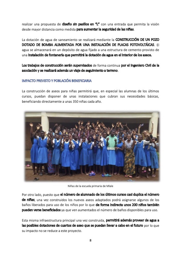 Proyecto Pozo y Aseos Malawi 8