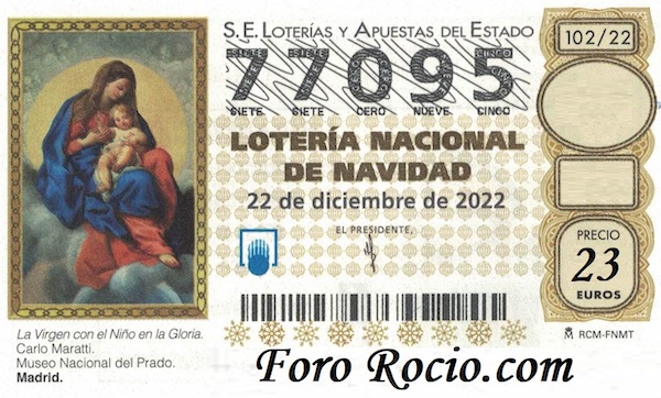 Loteria ofrenda foro rocio 2022