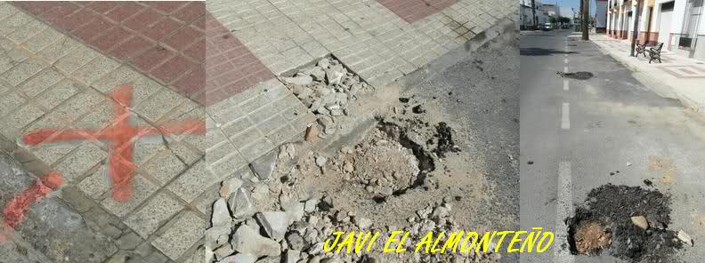 Una vez colocados los postes en la aldea, comienza ahora el turno en Almonte, después de la Romería se comenzó el trabajo de señalar las zonas donde irían colocados los postes de maderas, esta semana han sido abiertos los correspondientes agujeros en las zonas pintadas, para la colocación de los postes.