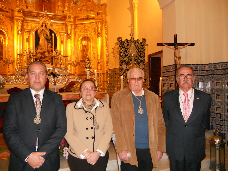 De nuevo los tres presidentes con la alcaldesa de Isla Cristina, María Luísa Faneca.