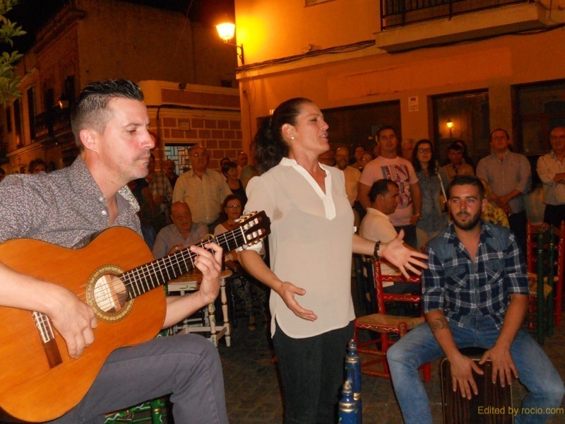 Distintos momentos en los que Mariví interpreta unas sevillanas