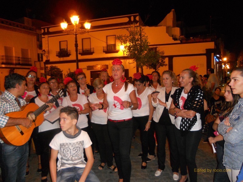 Distintos momentos en los que el Coro del Centro ARATI interpretaron sevillanas y fandangos