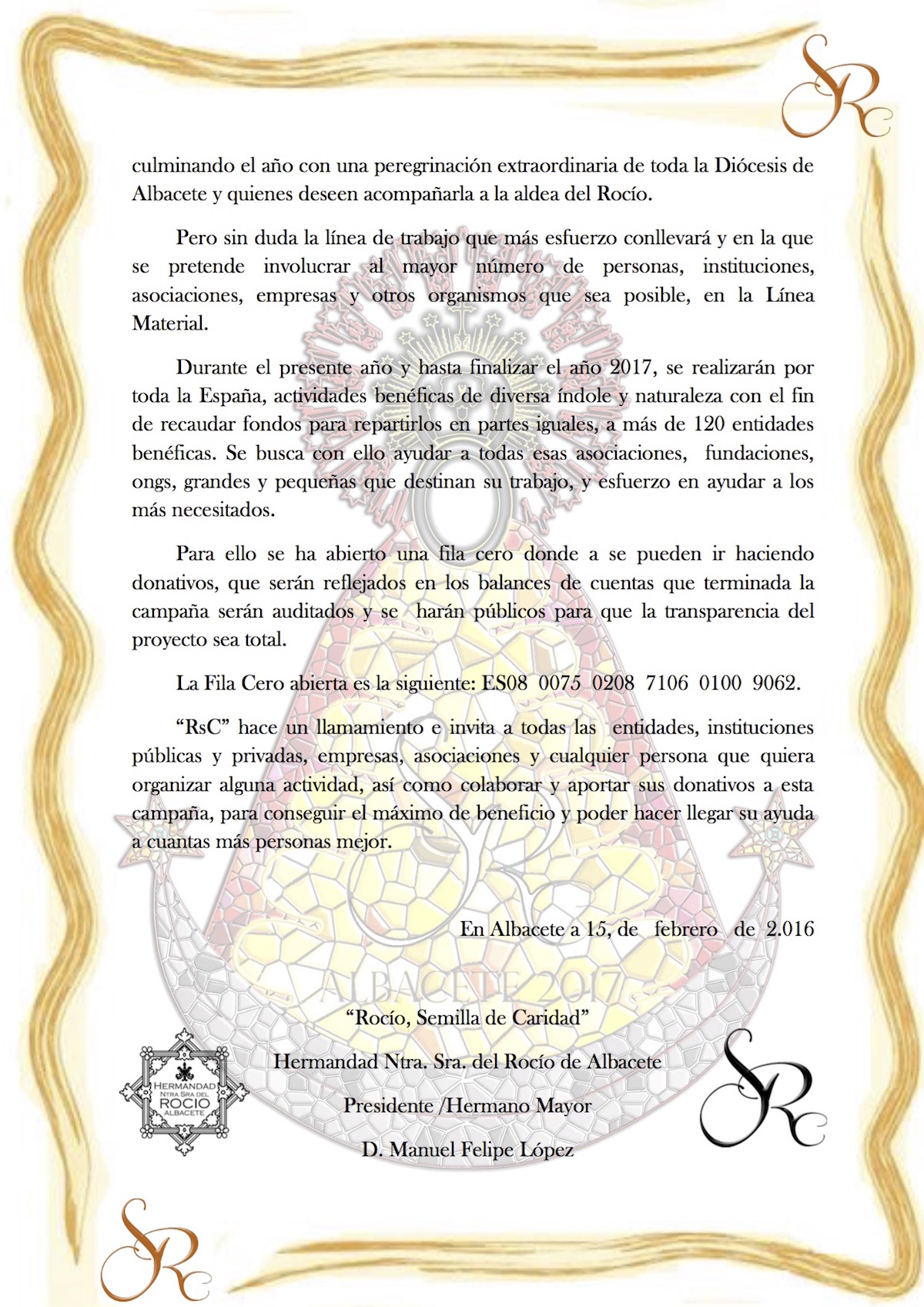 NOTA DE PRENSA Rocio. Semilla de Caridad-2