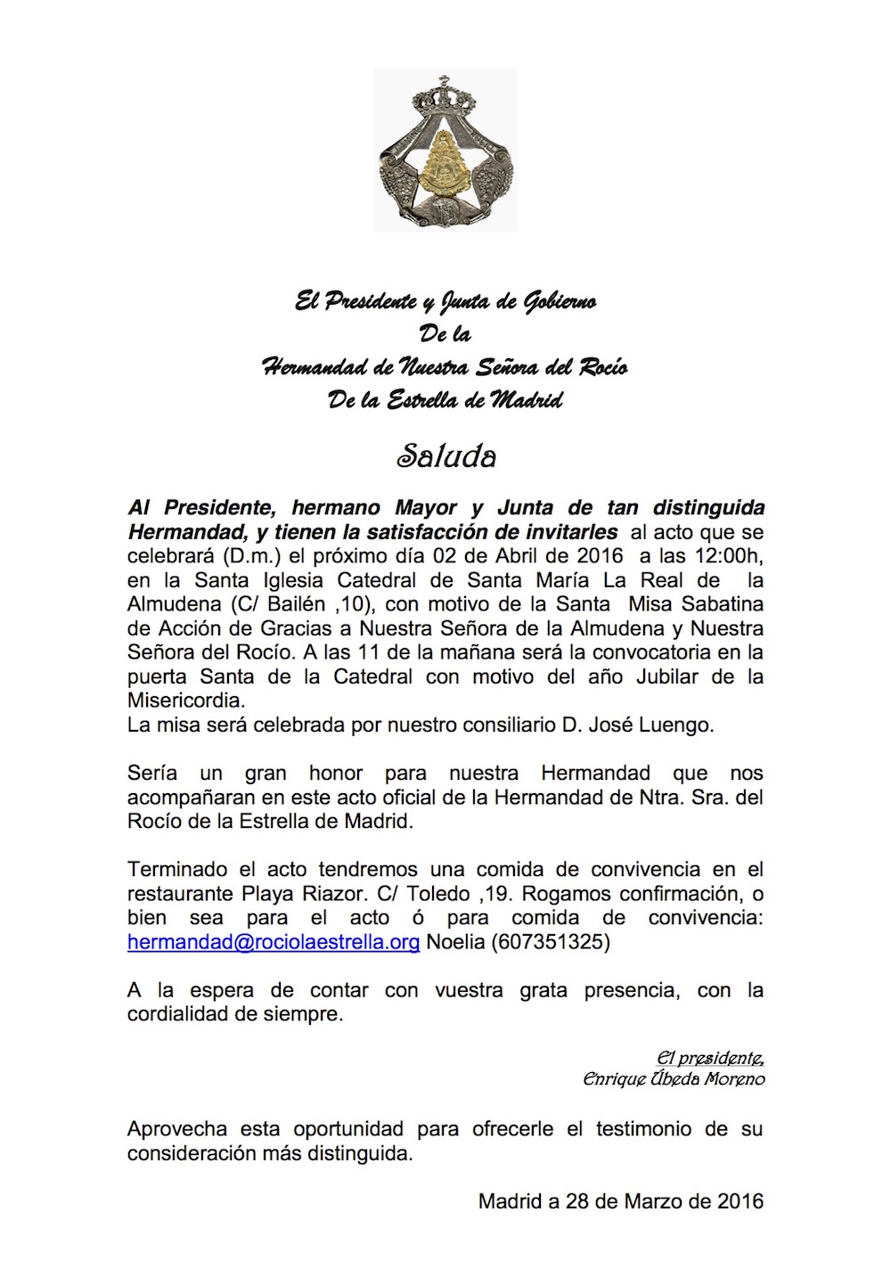 La Estrella Misa Almudena