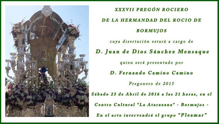 Bormujos pregon rocio2016