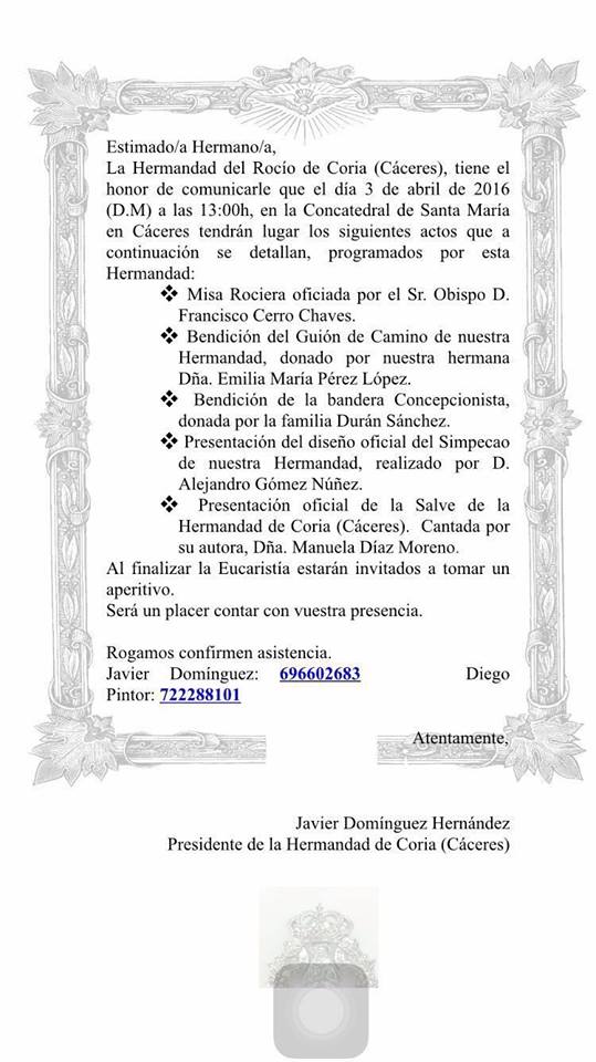 Coria caceres actos