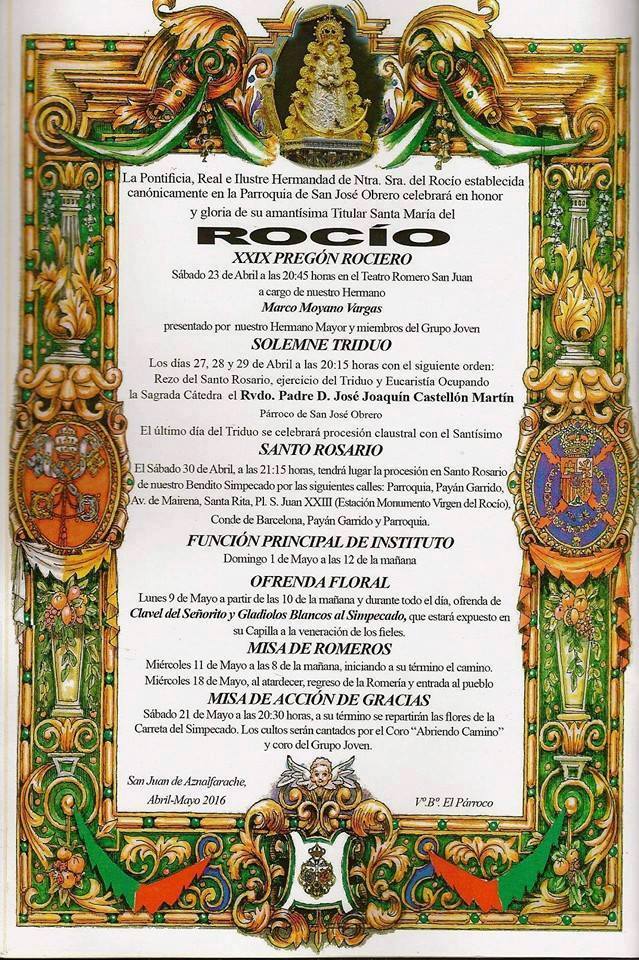 San Juan de Aznalfarache triduo rocio 2016