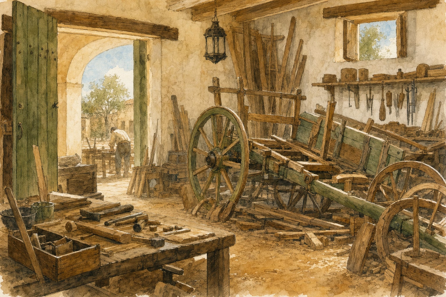 Ilustración de patrimonio en marcha: la restauración de la carreta de dos hermanas