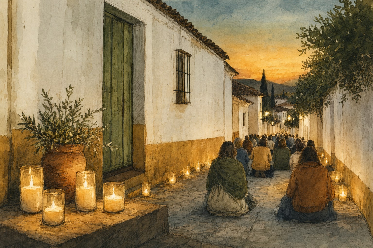 Ilustración de rosarios, triduo y cultos: la preparación espiritual y popular