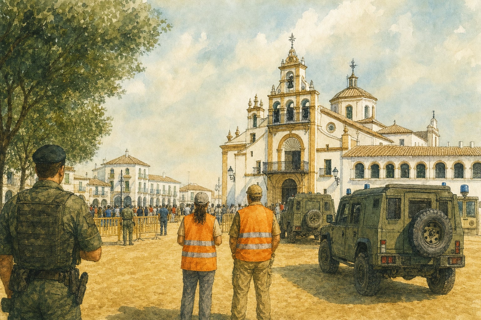 Ilustración de un despliegue de seguridad y logística sin precedentes