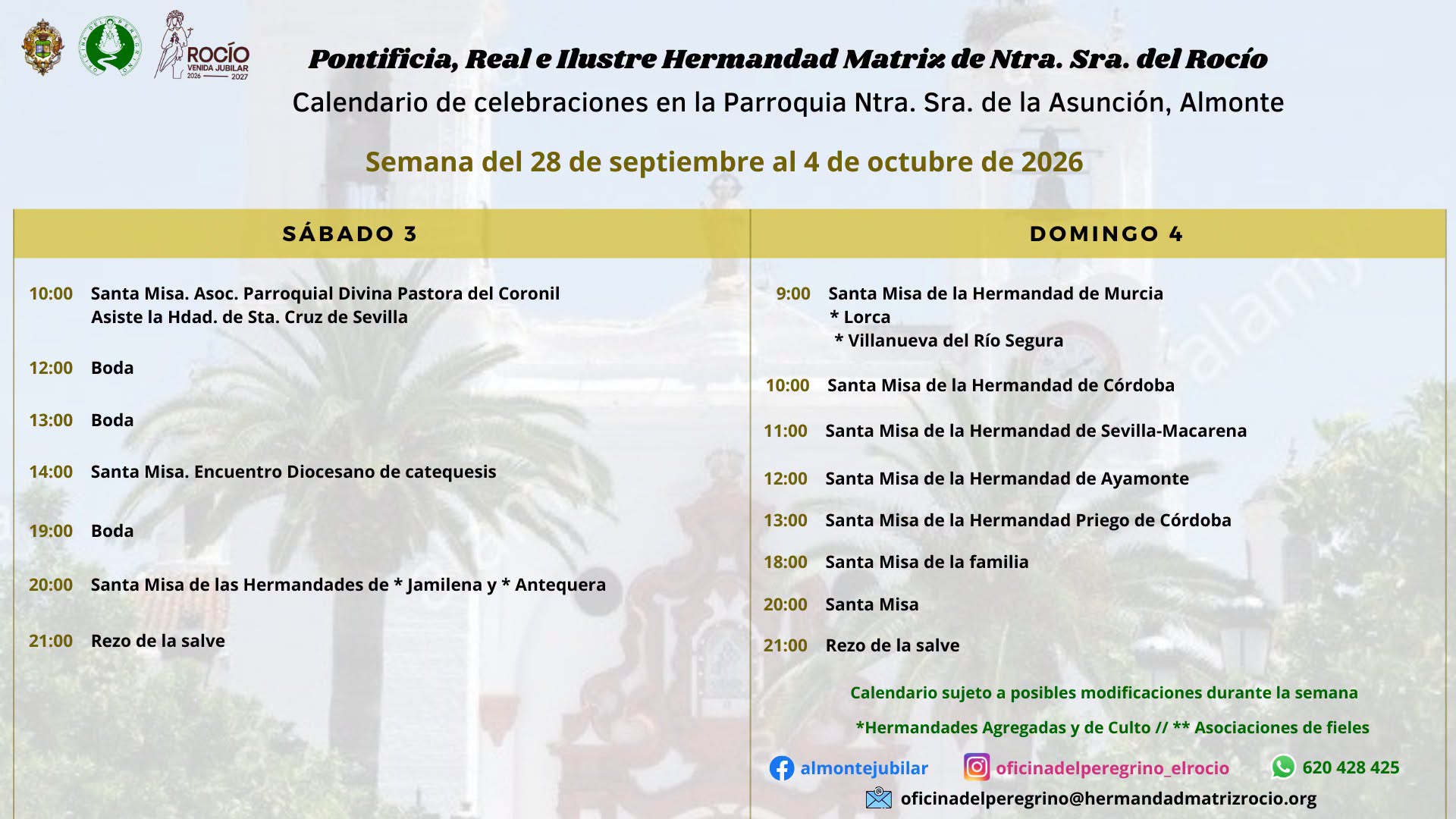 celebraciones de la semana del 28 de septiembre al 4 de octubre de 2026 2