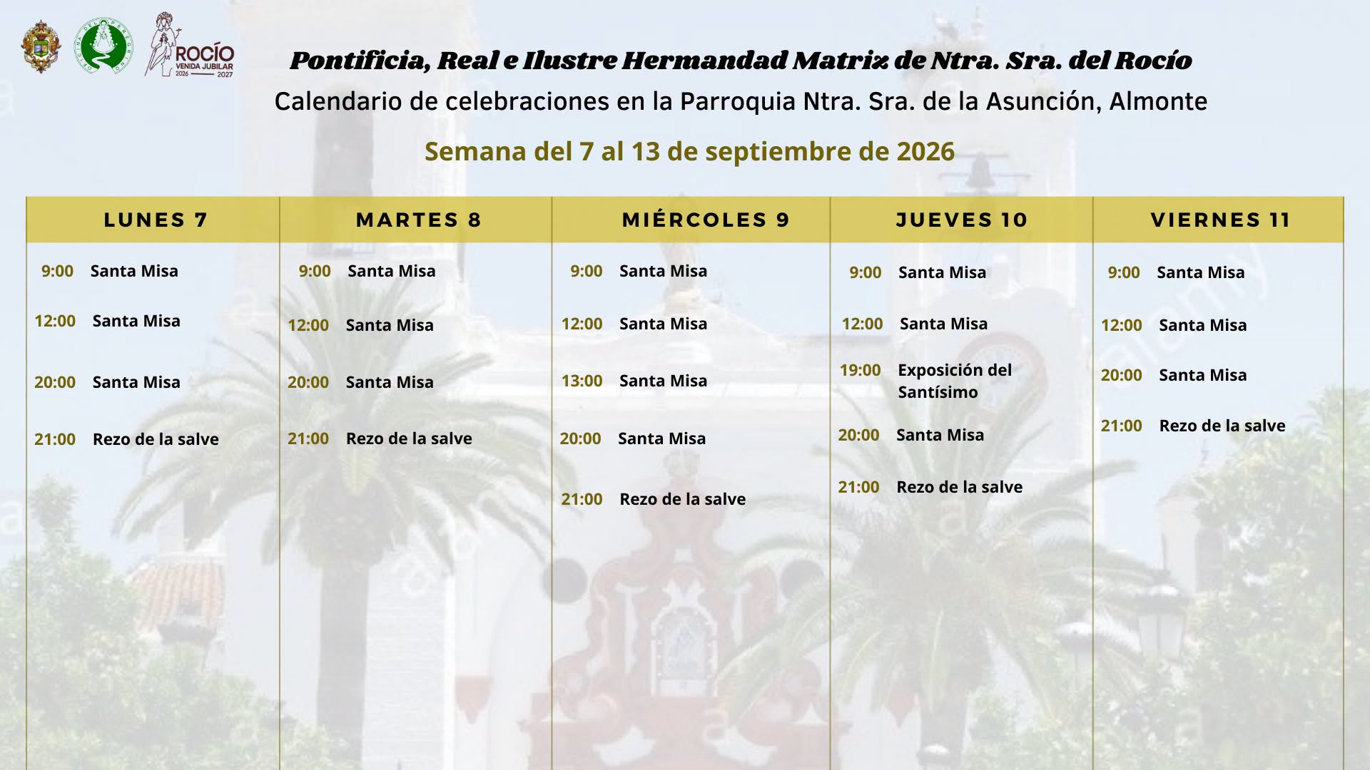 celebraciones de la semana del 7 al 13 de septiembre 1