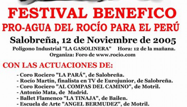 FESTIVAL BENÉFICO PRO-AGUA DEL ROCÍO PARA PERÚ en Salobreña