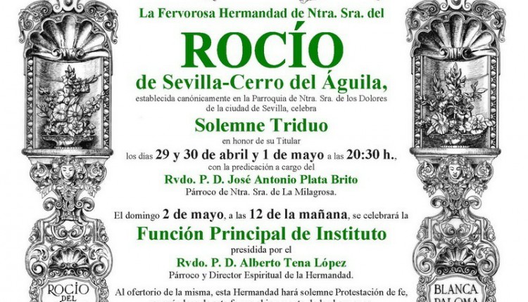 Cultos preparatorios para la Romería de la Hermandad de Ntra. Sra. del Rocío de Sevilla – Cerro del Águila