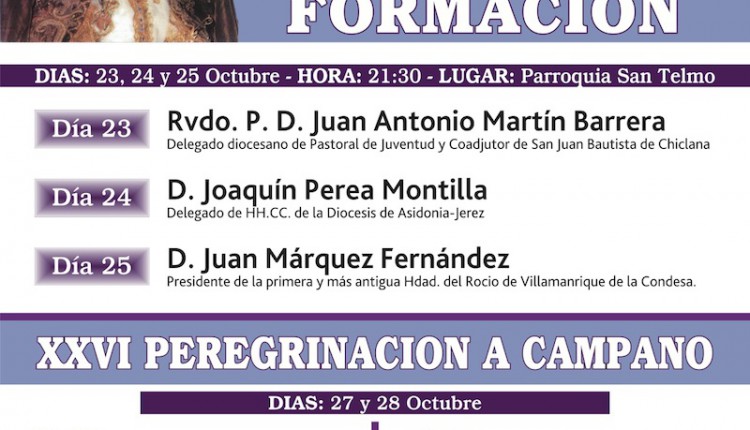 Hermandad de Chiclana – XXVI Ciclo de Formación y XXVI Peregrinación a Campano