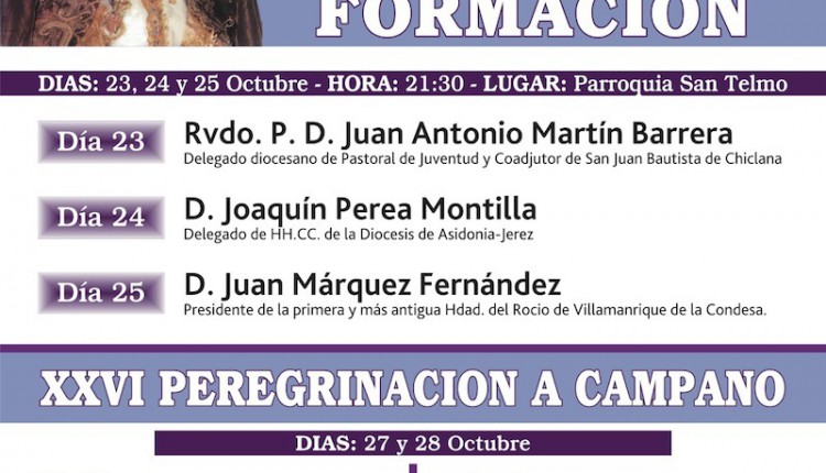 JUAN MÁRQUEZ FERNÁNDEZ PRONUNCIARÁ UNA CONFERENCIA SOBRE EL ROCÍO EN CHICLANA DE LA FRONTERA.