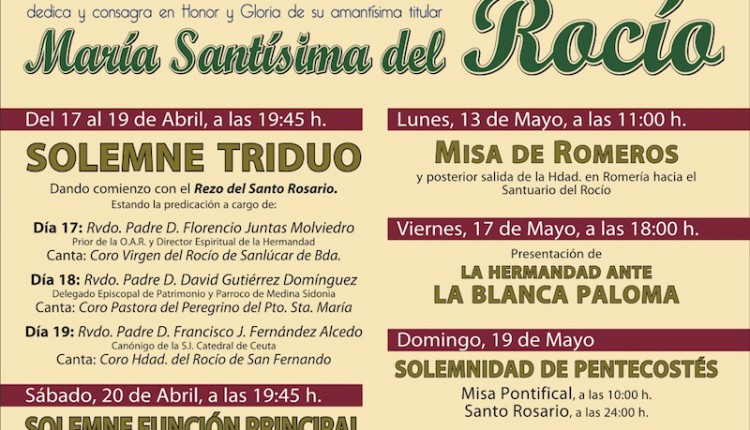 Hermandad de Chiclana – Solemnes cultos, Pregón y Romería