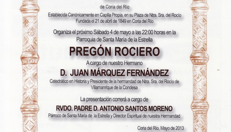 Hermandad de Coria del Río – Pregón Rociero