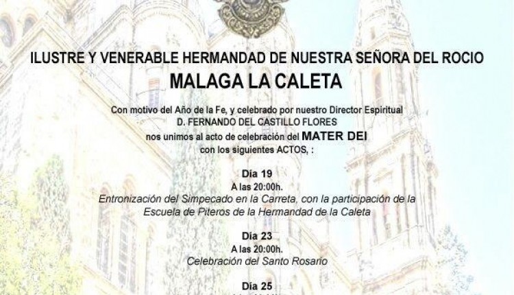 Hermandad de Málaga la Caleta – celebración del Mater Dei