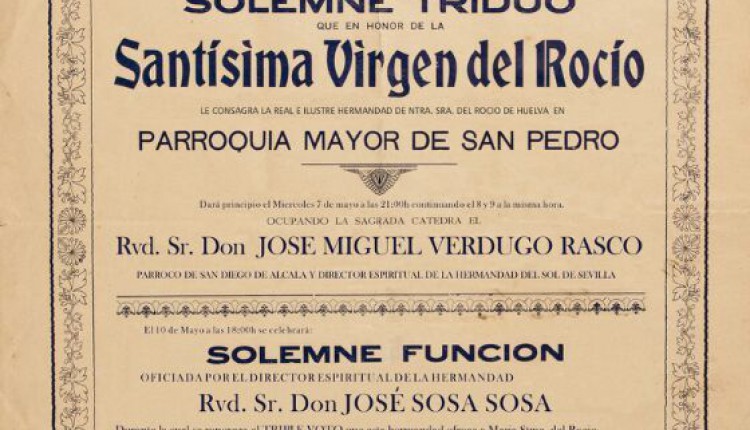 Hermandad de Huelva – Comienzo de los cultos preparatorios para la Romería del Rocio
