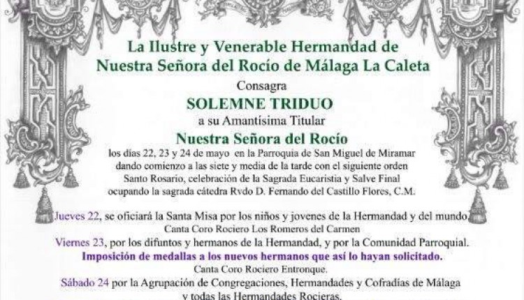 Hermandad de Málaga la Caleta – Convocatorias de los cultos y pregón