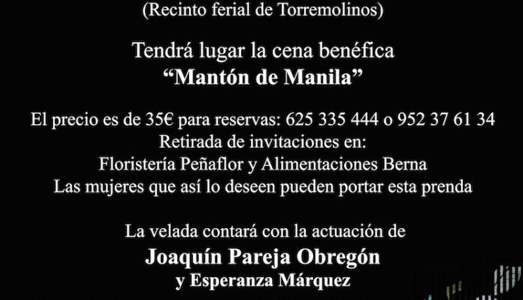 La Asociación Rociera de Torremolinos organiza la II Cena Benéfica -Mantón de Manila- en el recinto ferial