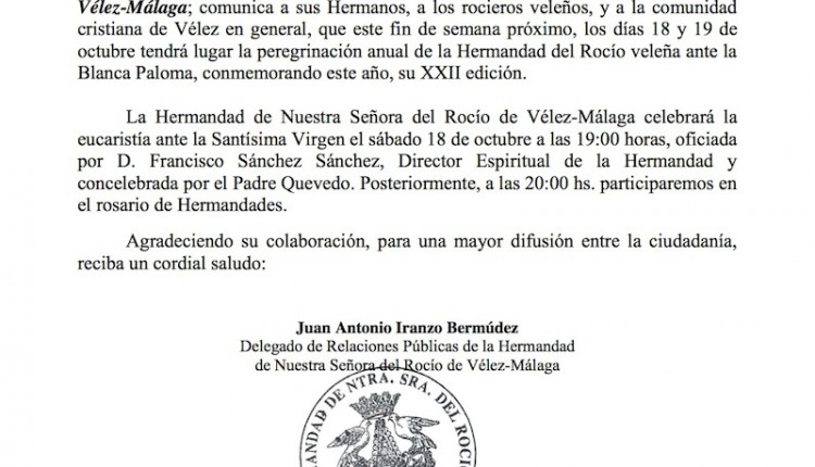 Hermandad de Vélez-Málaga – Peregrinación al Rocío