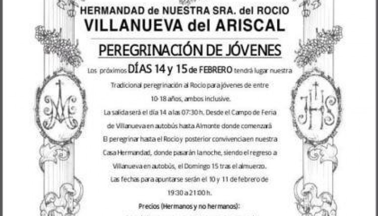 Hermandad de Villanueva del Ariscal – Prergrinación de jóvenes al Rocío