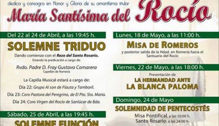 Hermandad de Chiclana – Solemne Triduo y Pregón 2015 a cargo de D. José Manuel Pérez Villa